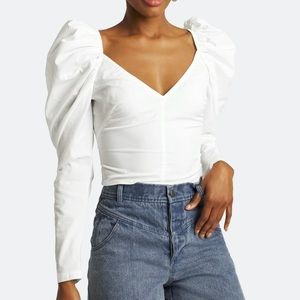 Choosy puff sleeve white top size 0